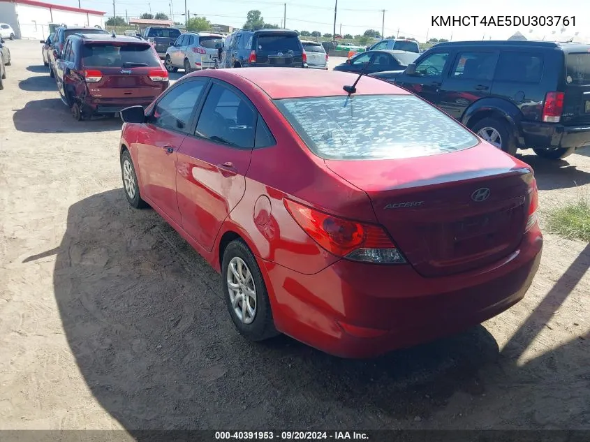 2013 Hyundai Accent Gls VIN: KMHCT4AE5DU303761 Lot: 40391953