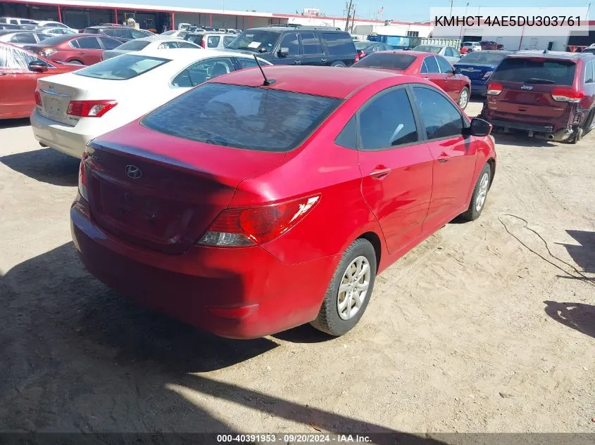 2013 Hyundai Accent Gls VIN: KMHCT4AE5DU303761 Lot: 40391953