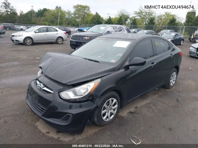 2013 Hyundai Accent Gls/Gs VIN: KMHCT4AEXDU494674 Lot: 40401210