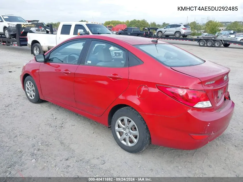 2013 Hyundai Accent Gls VIN: KMHCT4AE5DU292485 Lot: 40411692