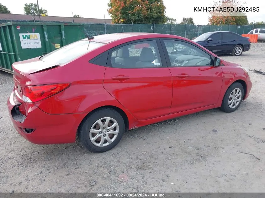 2013 Hyundai Accent Gls VIN: KMHCT4AE5DU292485 Lot: 40411692