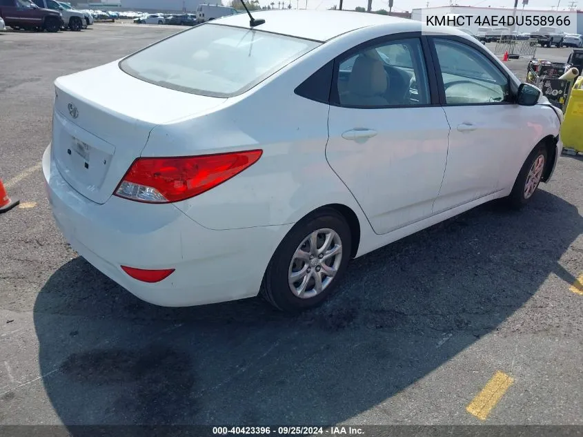 2013 Hyundai Accent Gls VIN: KMHCT4AE4DU558966 Lot: 40423396