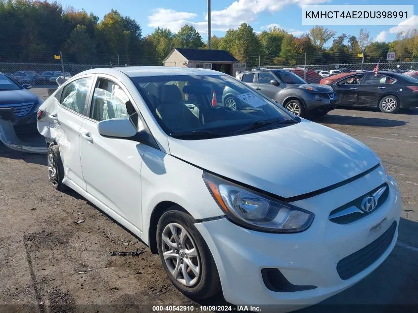 2013 Hyundai Accent Gls VIN: KMHCT4AE2DU398991 Lot: 40542910