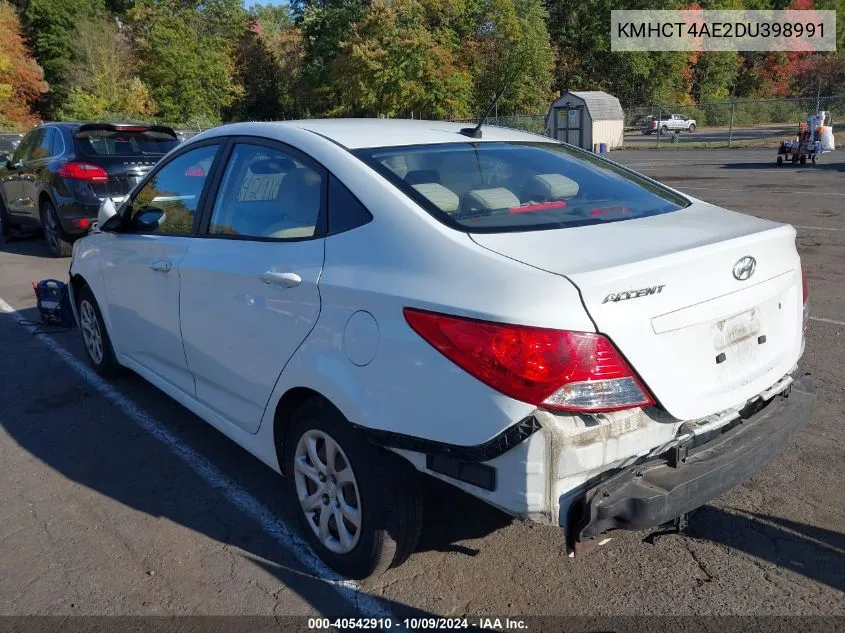 2013 Hyundai Accent Gls VIN: KMHCT4AE2DU398991 Lot: 40542910