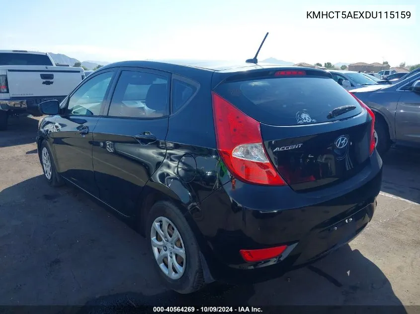 2013 Hyundai Accent Gs VIN: KMHCT5AEXDU115159 Lot: 40564269