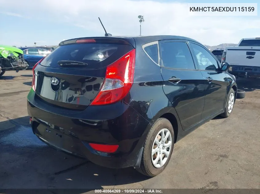 2013 Hyundai Accent Gs VIN: KMHCT5AEXDU115159 Lot: 40564269