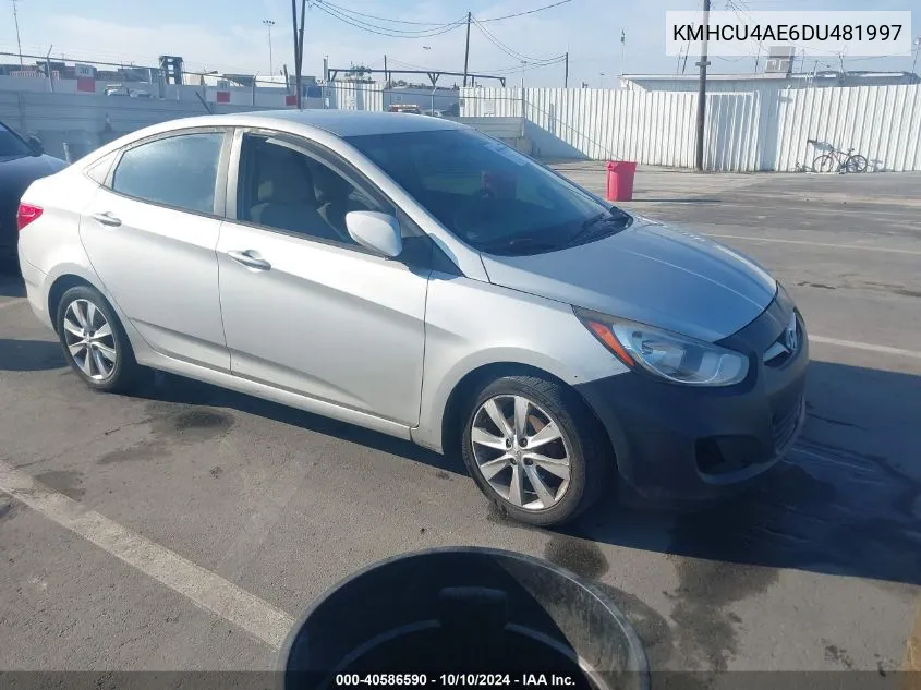 2013 Hyundai Accent Gls VIN: KMHCU4AE6DU481997 Lot: 40586590