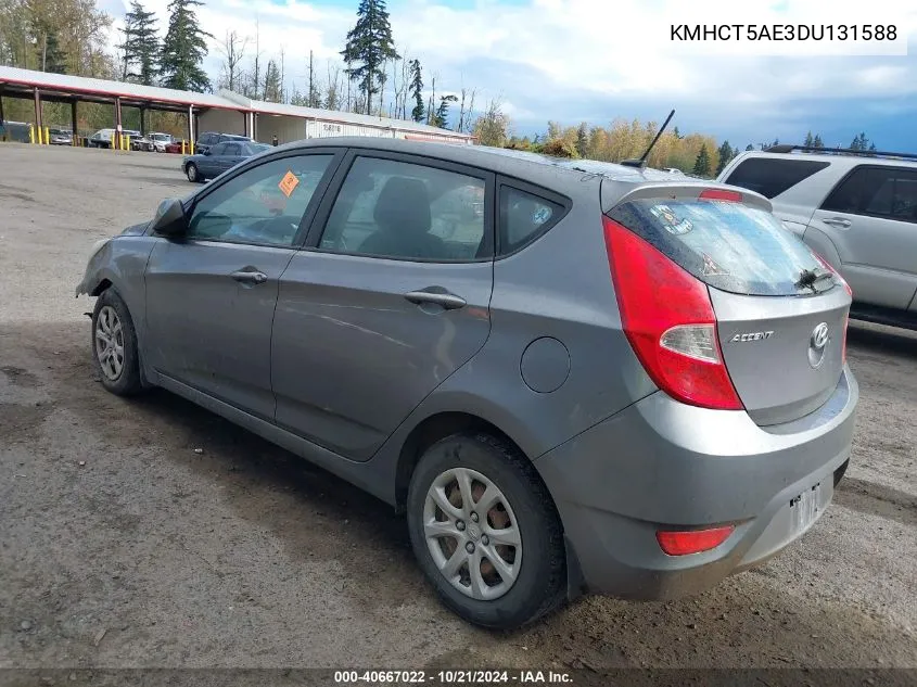 2013 Hyundai Accent Gs VIN: KMHCT5AE3DU131588 Lot: 40667022