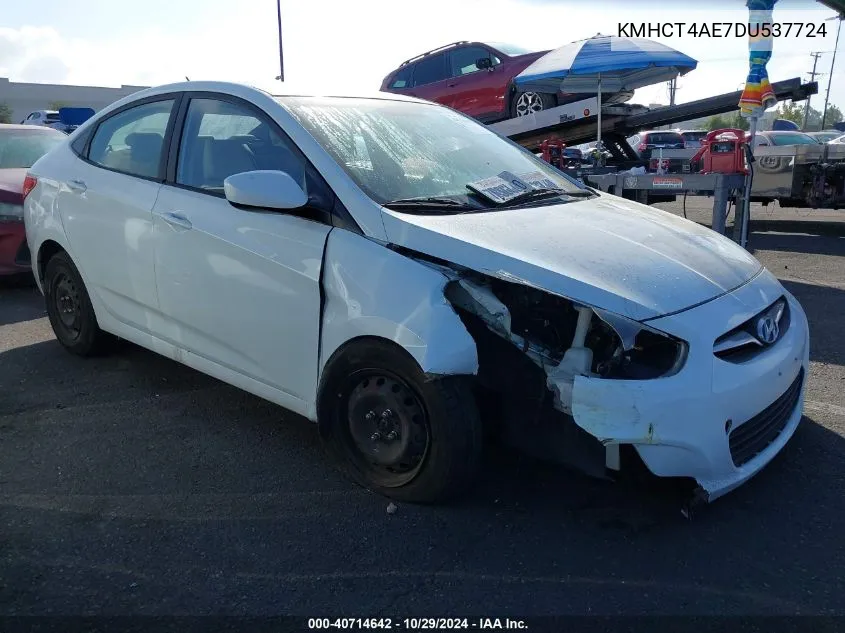 2013 Hyundai Accent Gls VIN: KMHCT4AE7DU537724 Lot: 40714642