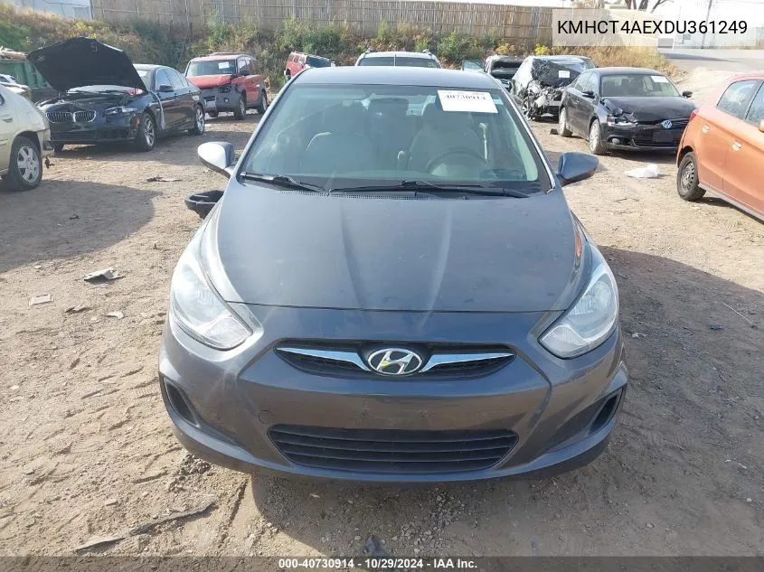 2013 Hyundai Accent Gls VIN: KMHCT4AEXDU361249 Lot: 40730914