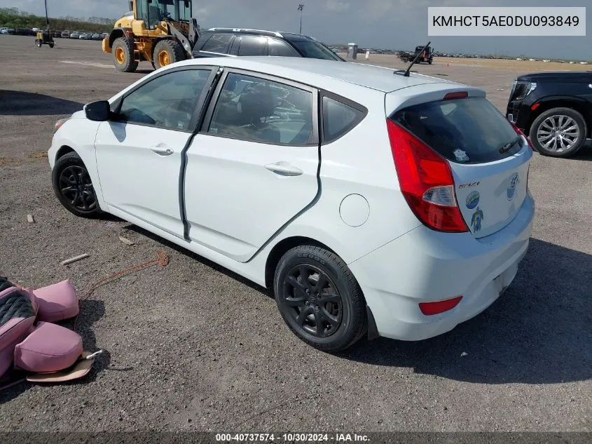 2013 Hyundai Accent Gs VIN: KMHCT5AE0DU093849 Lot: 40737574