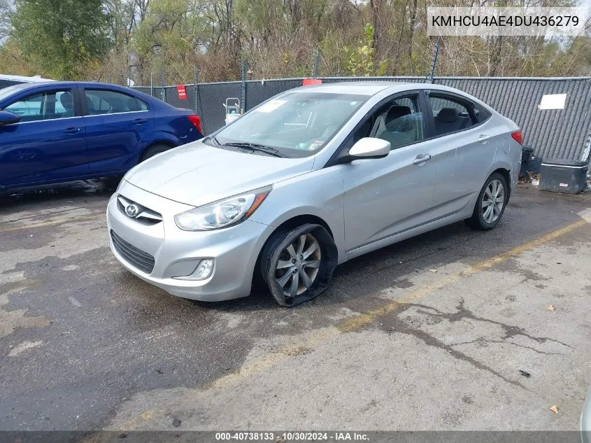 2013 Hyundai Accent Gls VIN: KMHCU4AE4DU436279 Lot: 40738133