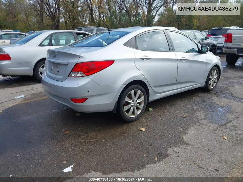 2013 Hyundai Accent Gls VIN: KMHCU4AE4DU436279 Lot: 40738133