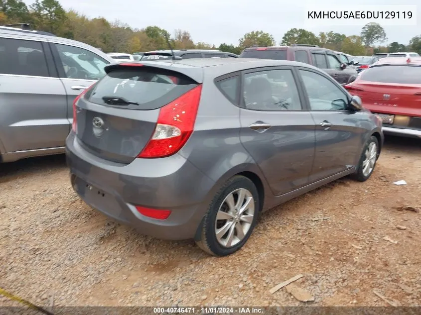 2013 Hyundai Accent Se VIN: KMHCU5AE6DU129119 Lot: 40746471