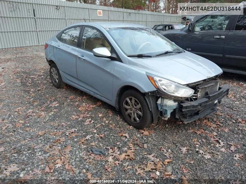 2013 Hyundai Accent Gls VIN: KMHCT4AE2DU318444 Lot: 40748034