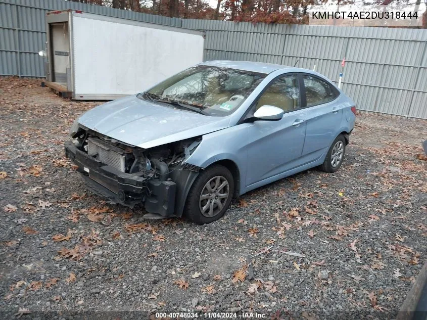 2013 Hyundai Accent Gls VIN: KMHCT4AE2DU318444 Lot: 40748034