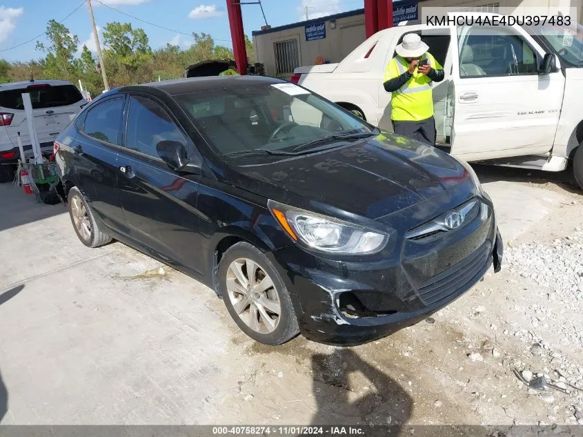 2013 Hyundai Accent Gls VIN: KMHCU4AE4DU397483 Lot: 40758274