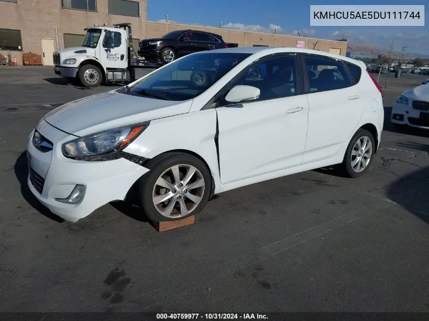 2013 Hyundai Accent Se VIN: KMHCU5AE5DU111744 Lot: 40759977