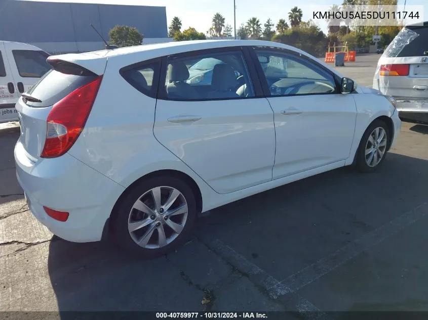 2013 Hyundai Accent Se VIN: KMHCU5AE5DU111744 Lot: 40759977