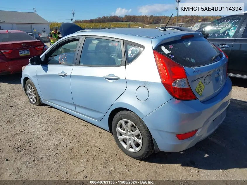 2013 Hyundai Accent Gs VIN: KMHCT5AE4DU114394 Lot: 40761135