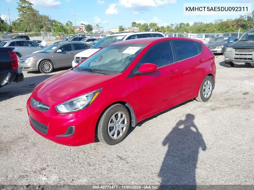 2013 Hyundai Accent Gs VIN: KMHCT5AE5DU092311 Lot: 40773477