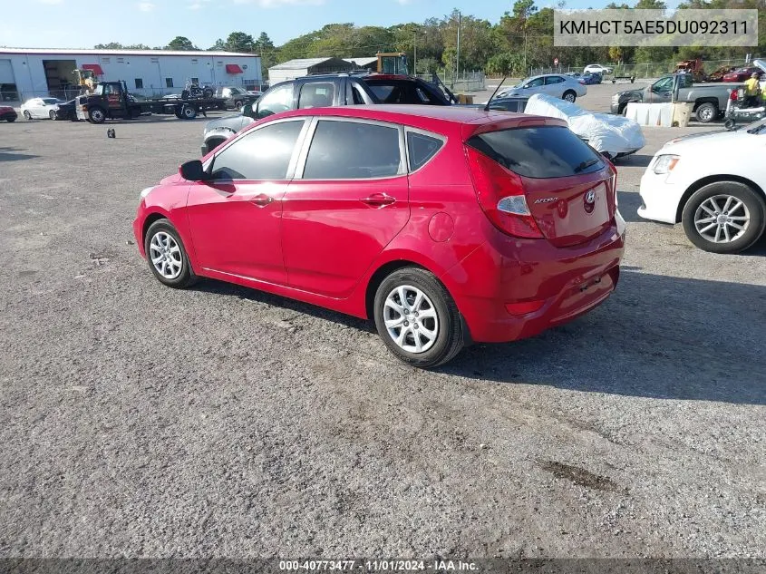 2013 Hyundai Accent Gs VIN: KMHCT5AE5DU092311 Lot: 40773477