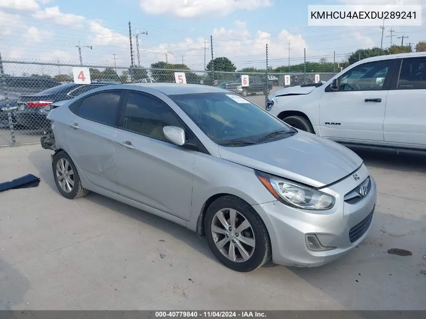 2013 Hyundai Accent Gls VIN: KMHCU4AEXDU289241 Lot: 40779840