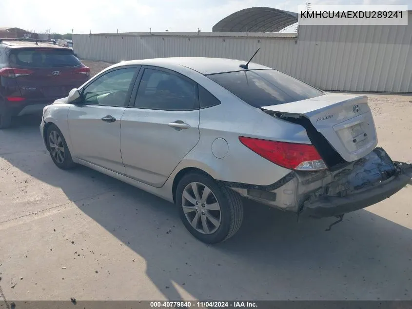 2013 Hyundai Accent Gls VIN: KMHCU4AEXDU289241 Lot: 40779840