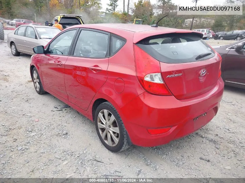 2013 Hyundai Accent Se VIN: KMHCU5AE0DU097168 Lot: 40803783