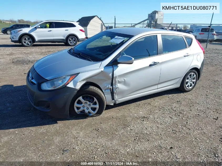 2013 Hyundai Accent Gs VIN: KMHCT5AE1DU080771 Lot: 40818083