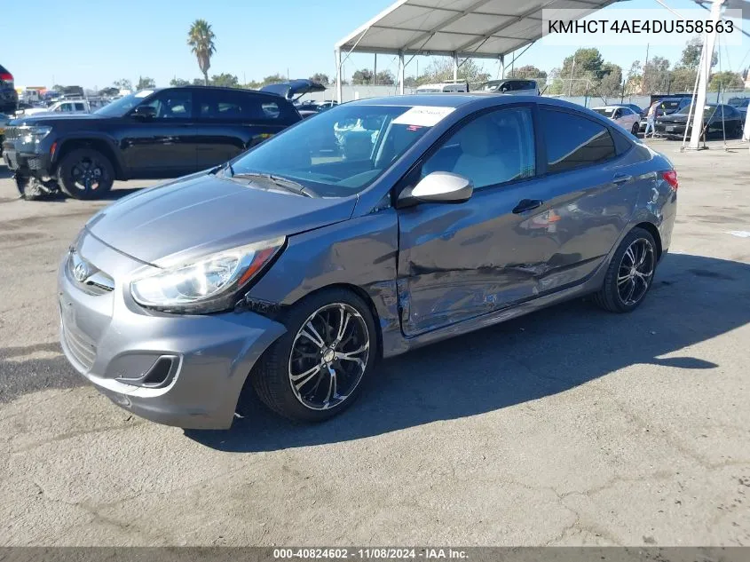 2013 Hyundai Accent Gls VIN: KMHCT4AE4DU558563 Lot: 40824602