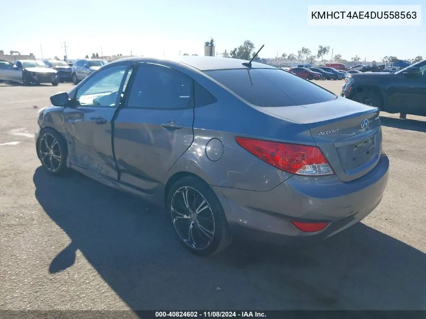 2013 Hyundai Accent Gls VIN: KMHCT4AE4DU558563 Lot: 40824602