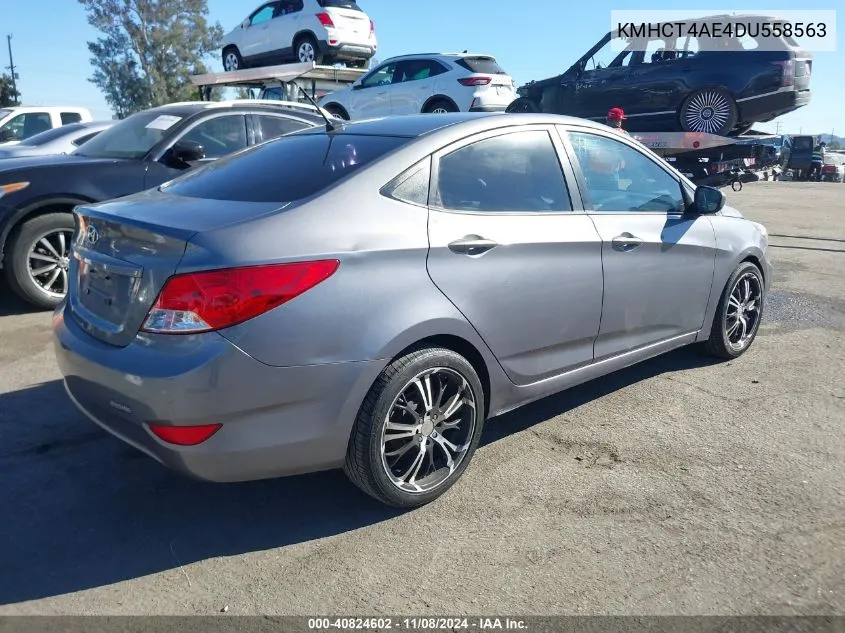 2013 Hyundai Accent Gls VIN: KMHCT4AE4DU558563 Lot: 40824602