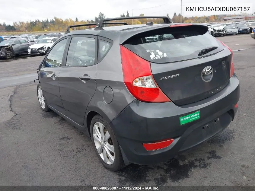 2013 Hyundai Accent Se VIN: KMHCU5AEXDU067157 Lot: 40826087