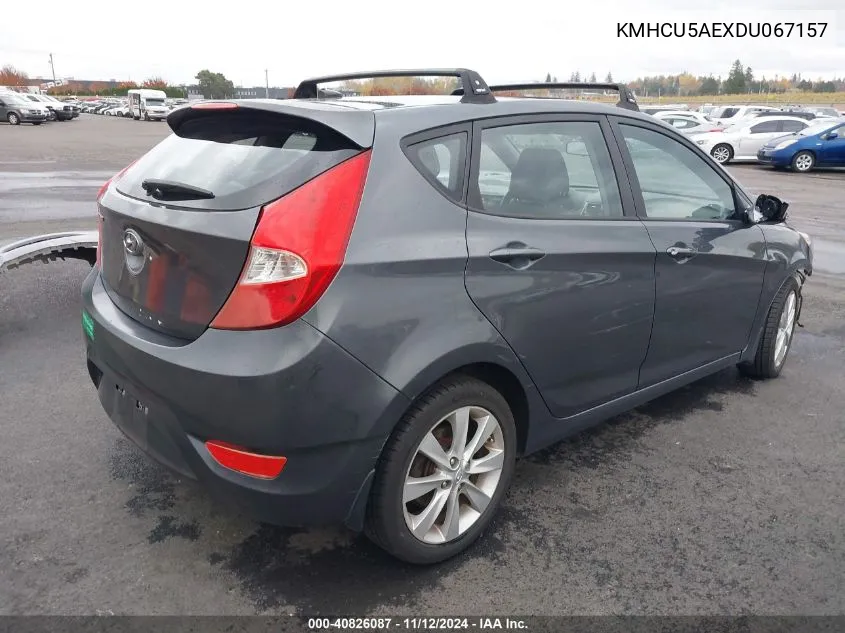 2013 Hyundai Accent Se VIN: KMHCU5AEXDU067157 Lot: 40826087