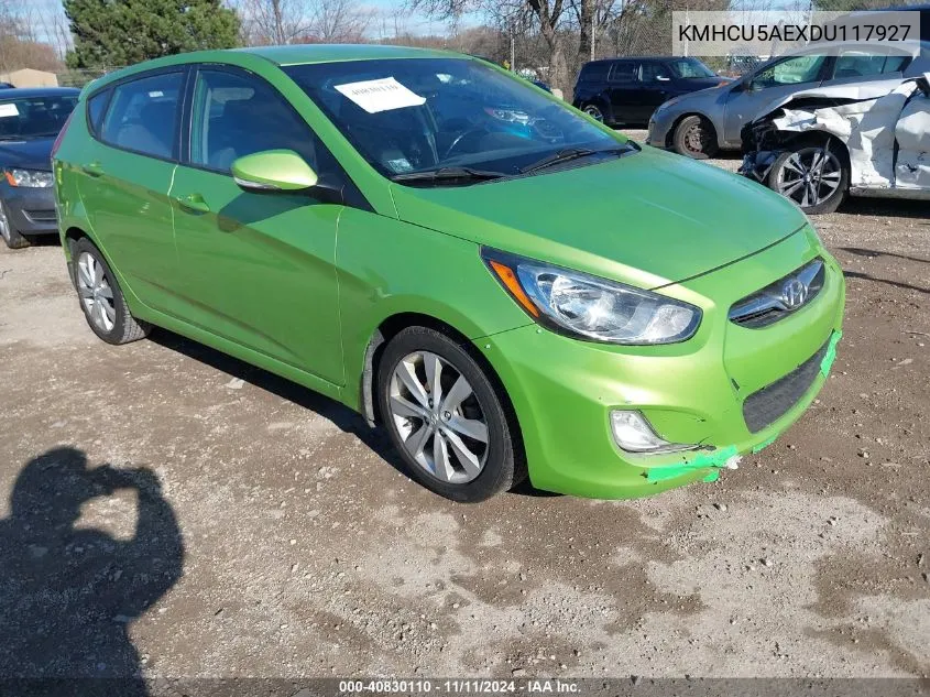 2013 Hyundai Accent Se VIN: KMHCU5AEXDU117927 Lot: 40830110