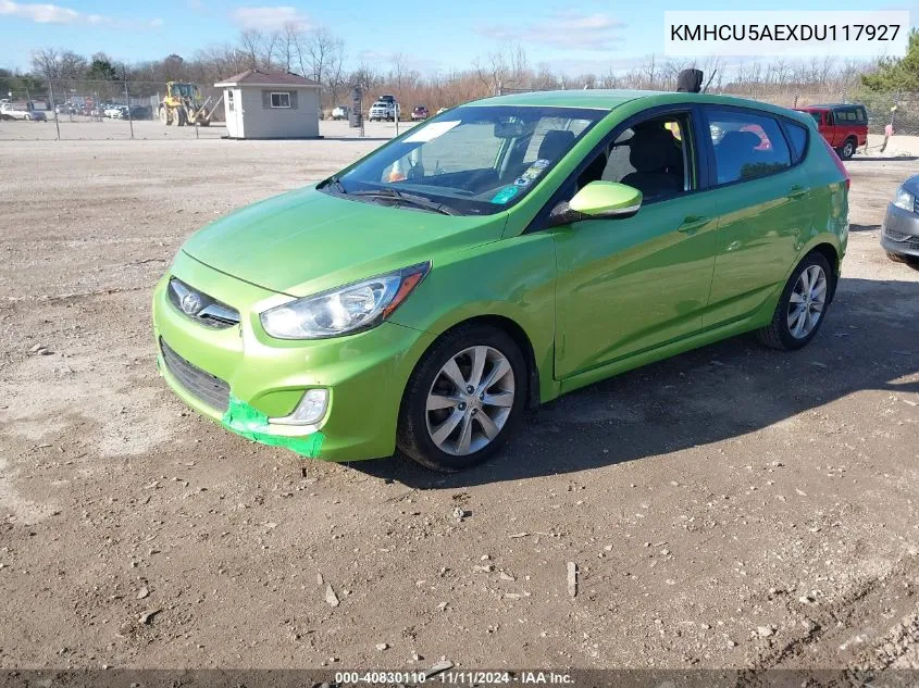 2013 Hyundai Accent Se VIN: KMHCU5AEXDU117927 Lot: 40830110