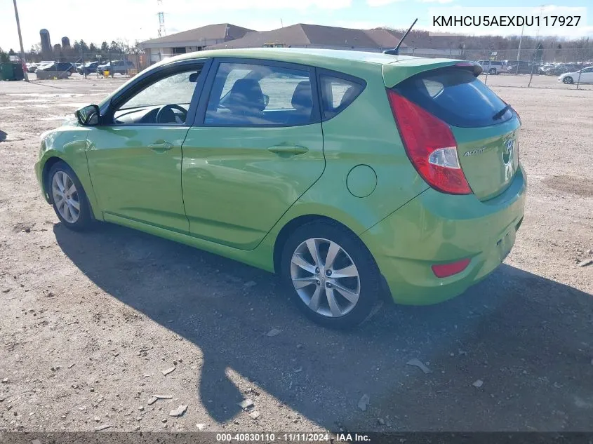 2013 Hyundai Accent Se VIN: KMHCU5AEXDU117927 Lot: 40830110