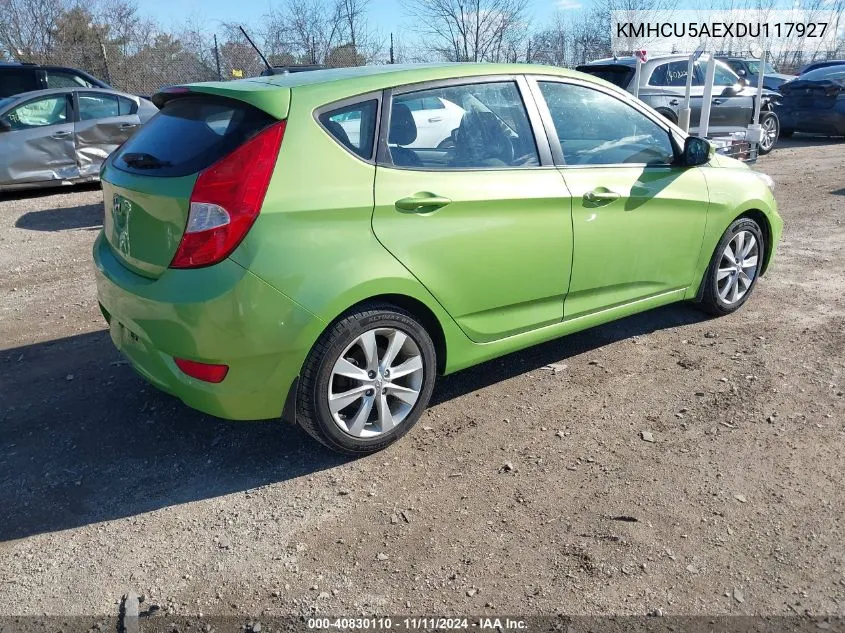 2013 Hyundai Accent Se VIN: KMHCU5AEXDU117927 Lot: 40830110