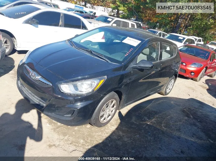 2013 Hyundai Accent Gs VIN: KMHCT5AE7DU083545 Lot: 40839165