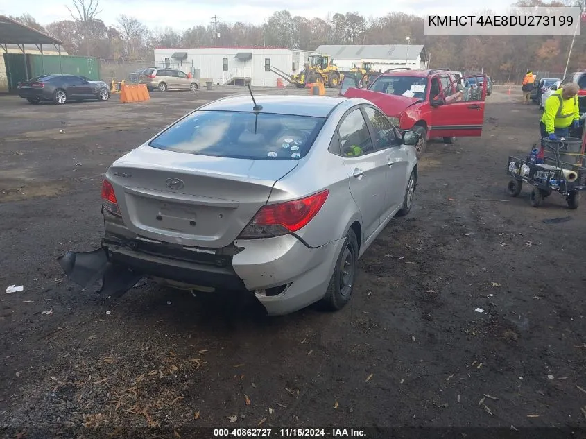 2013 Hyundai Accent Gls VIN: KMHCT4AE8DU273199 Lot: 40862727