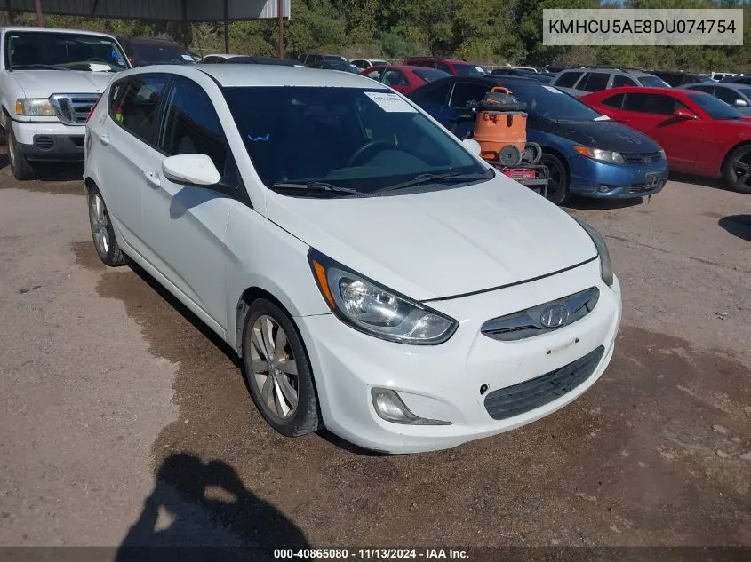 2013 Hyundai Accent Se VIN: KMHCU5AE8DU074754 Lot: 40865080