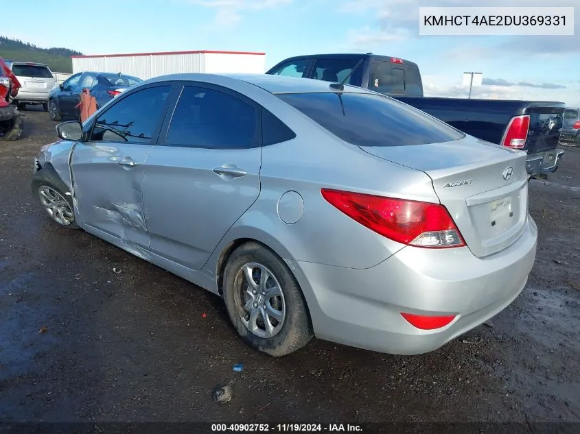 2013 Hyundai Accent Gls VIN: KMHCT4AE2DU369331 Lot: 40902752