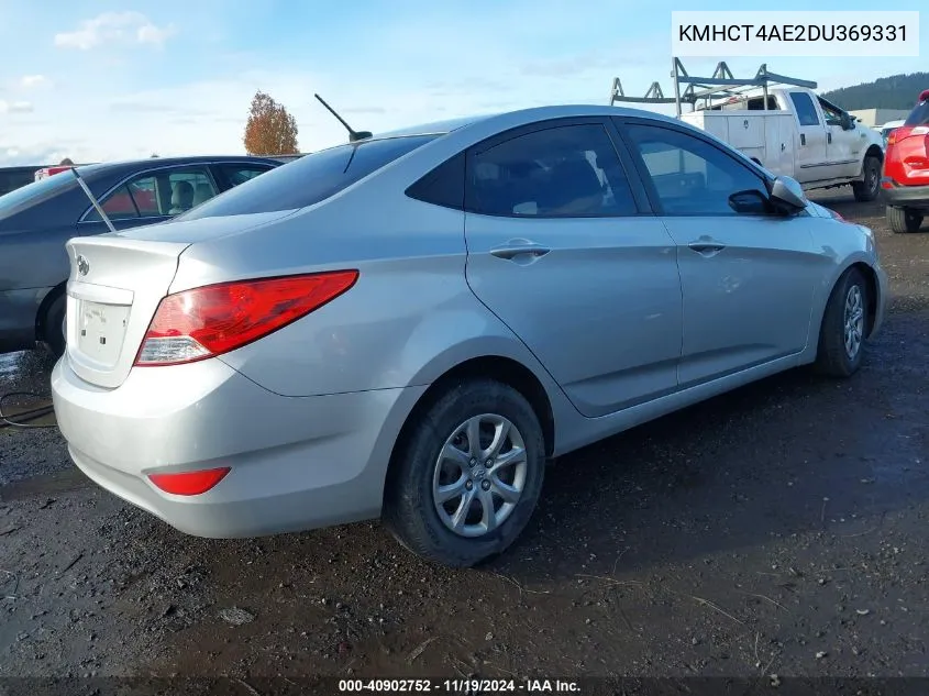 2013 Hyundai Accent Gls VIN: KMHCT4AE2DU369331 Lot: 40902752