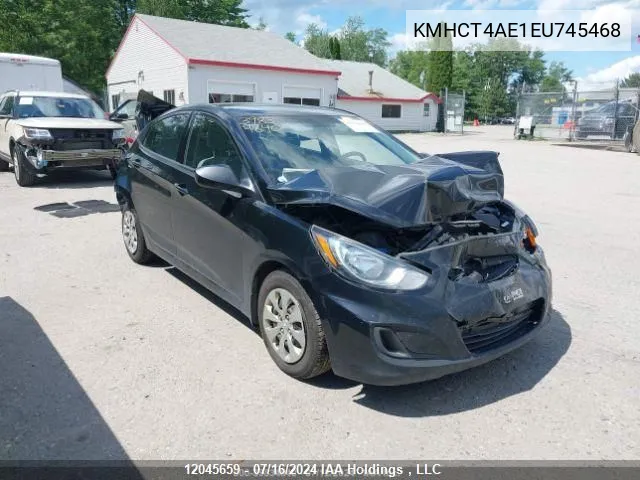 2014 Hyundai Accent VIN: KMHCT4AE1EU745468 Lot: 12045659