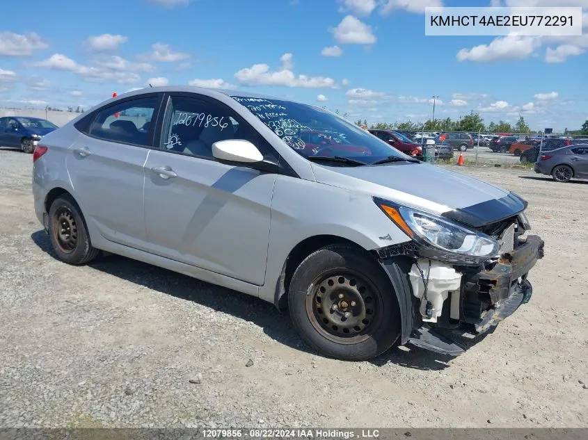 2014 Hyundai Accent Gl VIN: KMHCT4AE2EU772291 Lot: 12079856