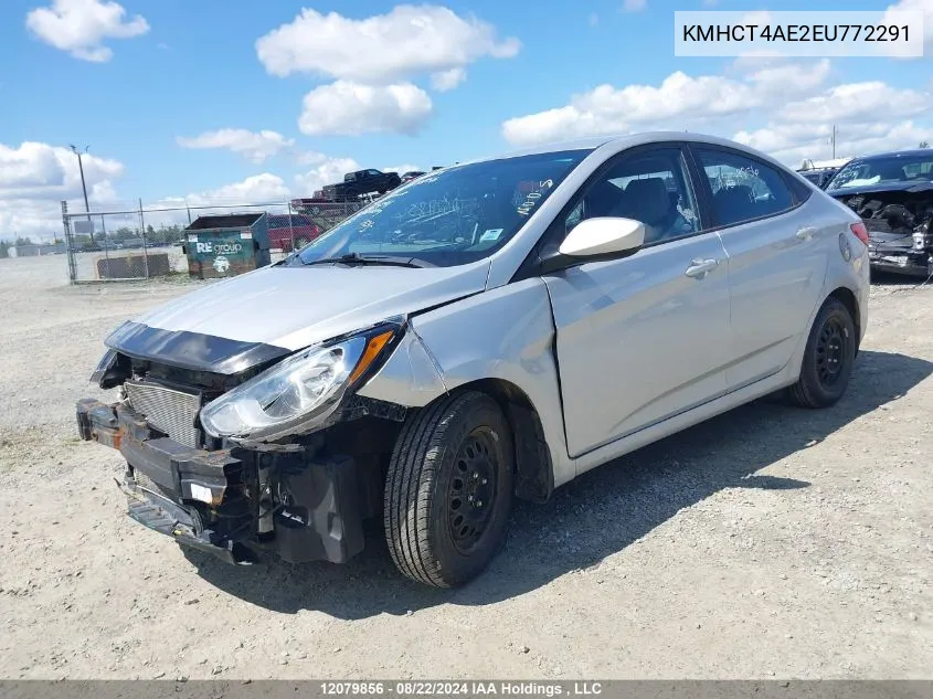 2014 Hyundai Accent Gl VIN: KMHCT4AE2EU772291 Lot: 12079856