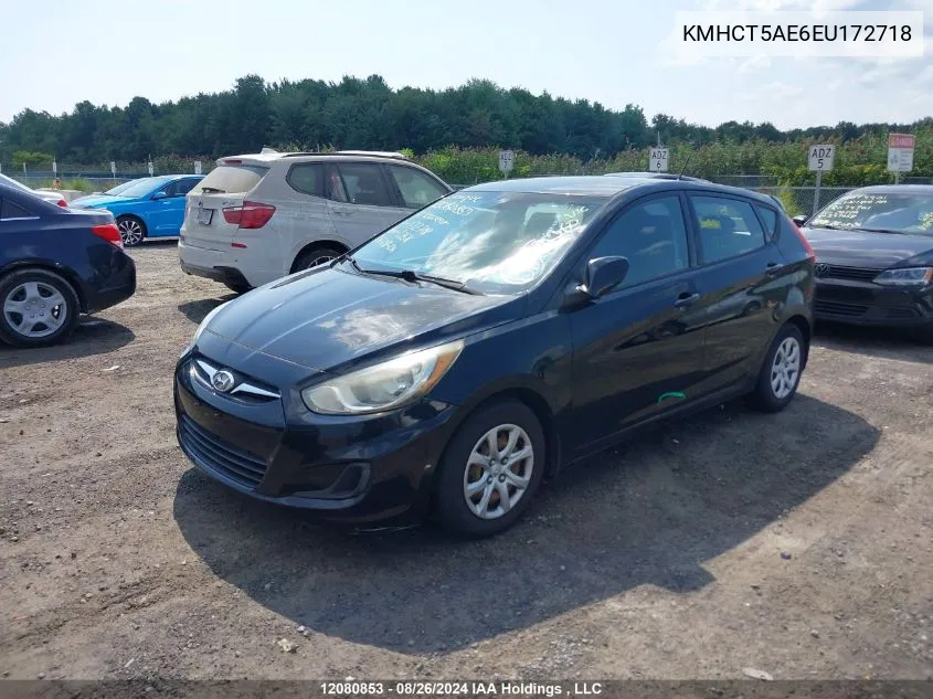 2014 Hyundai Accent Gl VIN: KMHCT5AE6EU172718 Lot: 12080853