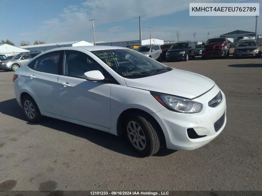 2014 Hyundai Accent L VIN: KMHCT4AE7EU762789 Lot: 12101233