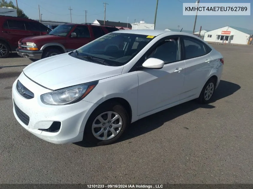 2014 Hyundai Accent L VIN: KMHCT4AE7EU762789 Lot: 12101233